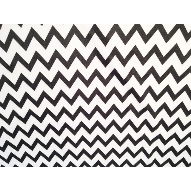 Black Chevron waterproof PUL fabric for nappies & wetbags - sold per fat quarter 50x75cm