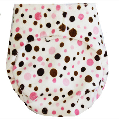 Choc Pink Dots Minkytimes Nappy