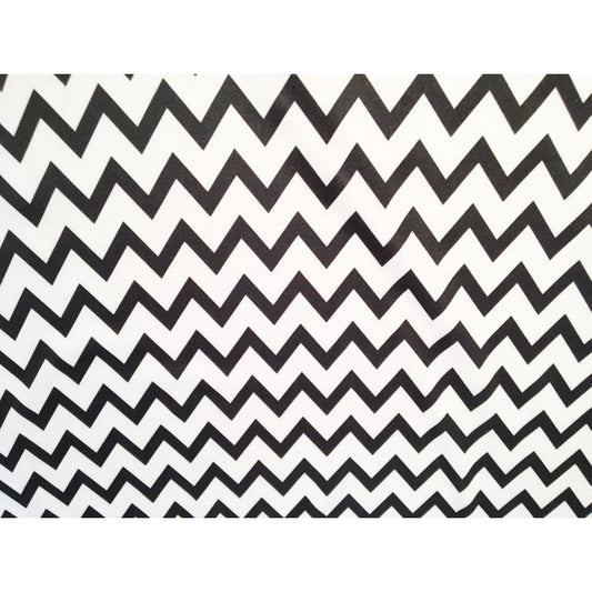 Black Chevron waterproof PUL fabric for nappies & wetbags - sold per fat quarter 50x75cm