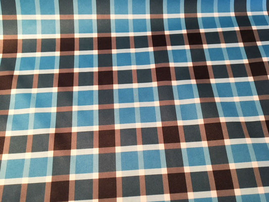 Blue Plaid waterproof PUL fabric for nappies & wetbags - sold per fat quarter 50x75cm