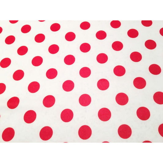 Red Polka waterproof PUL fabric for nappies & wetbags - sold per fat quarter 50x75cm